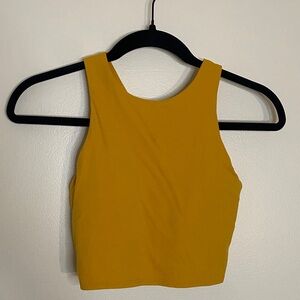 Athleta Conscious Crop Mustard Yellow Crop Tank Top Bra Size XS